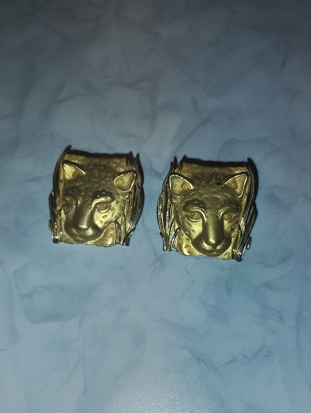 Park Lane Gold Tone Leopard Head Clip Earrings